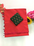 Cotton Blend Plain Saree
