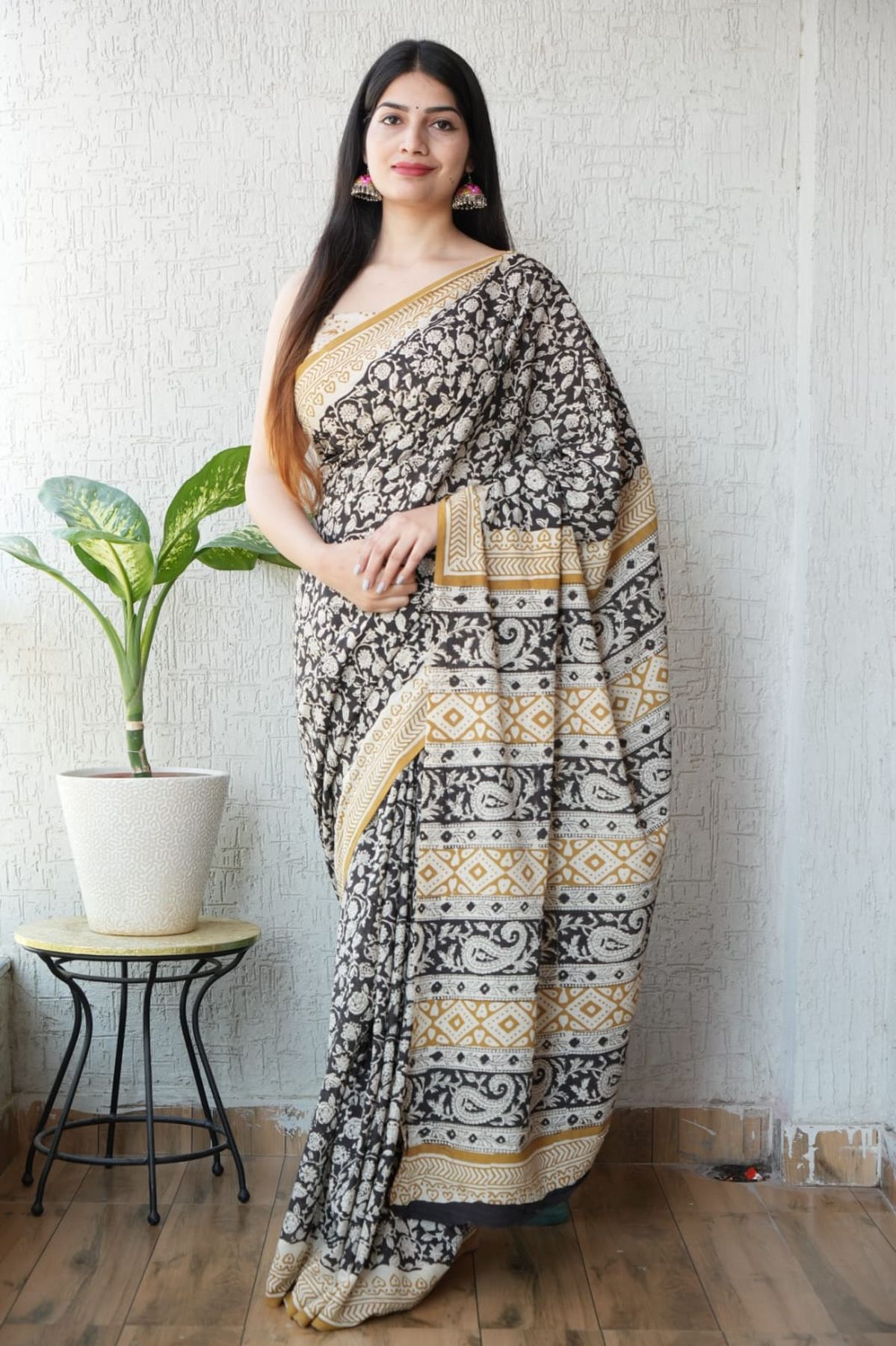 Pure Hand Block Printed Mul Cotton Saree