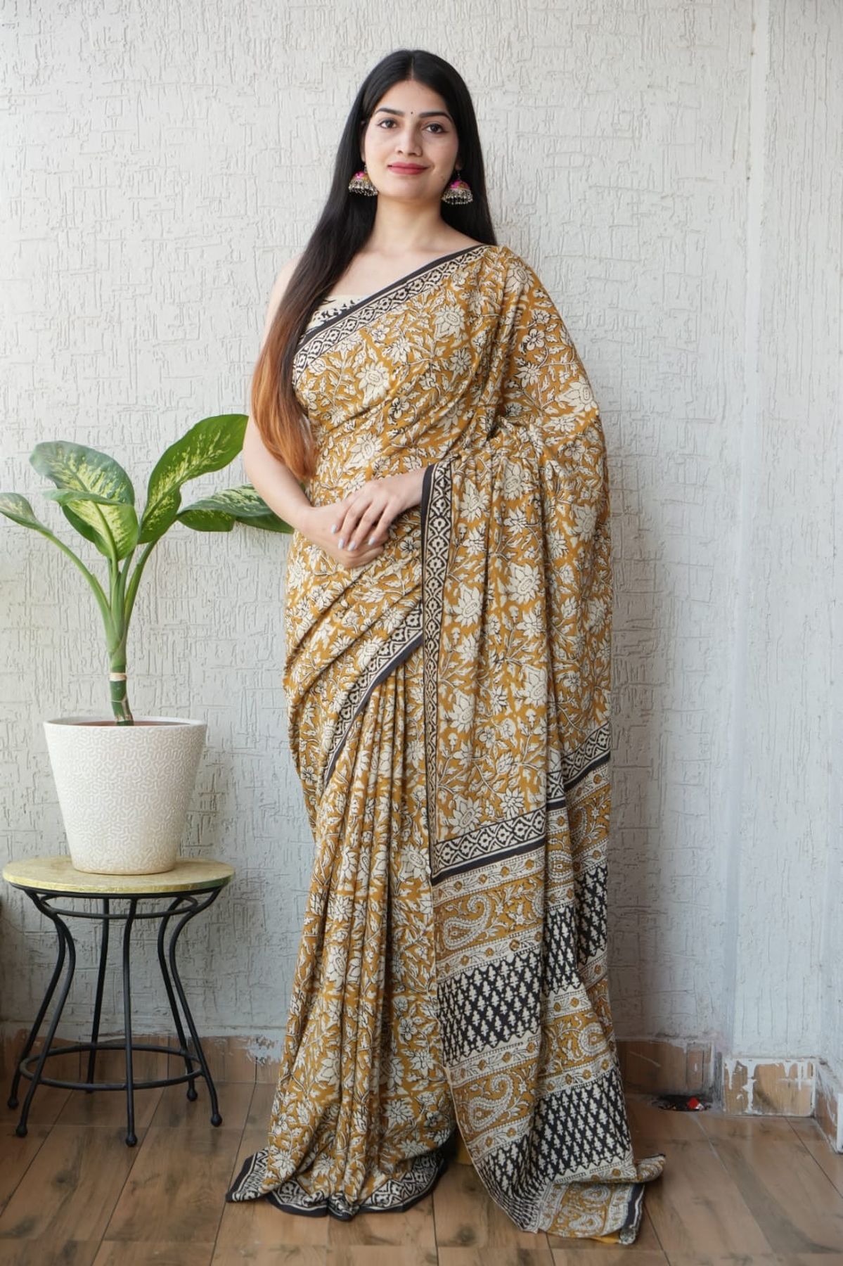 Pure Hand Block Printed Mul Cotton Saree