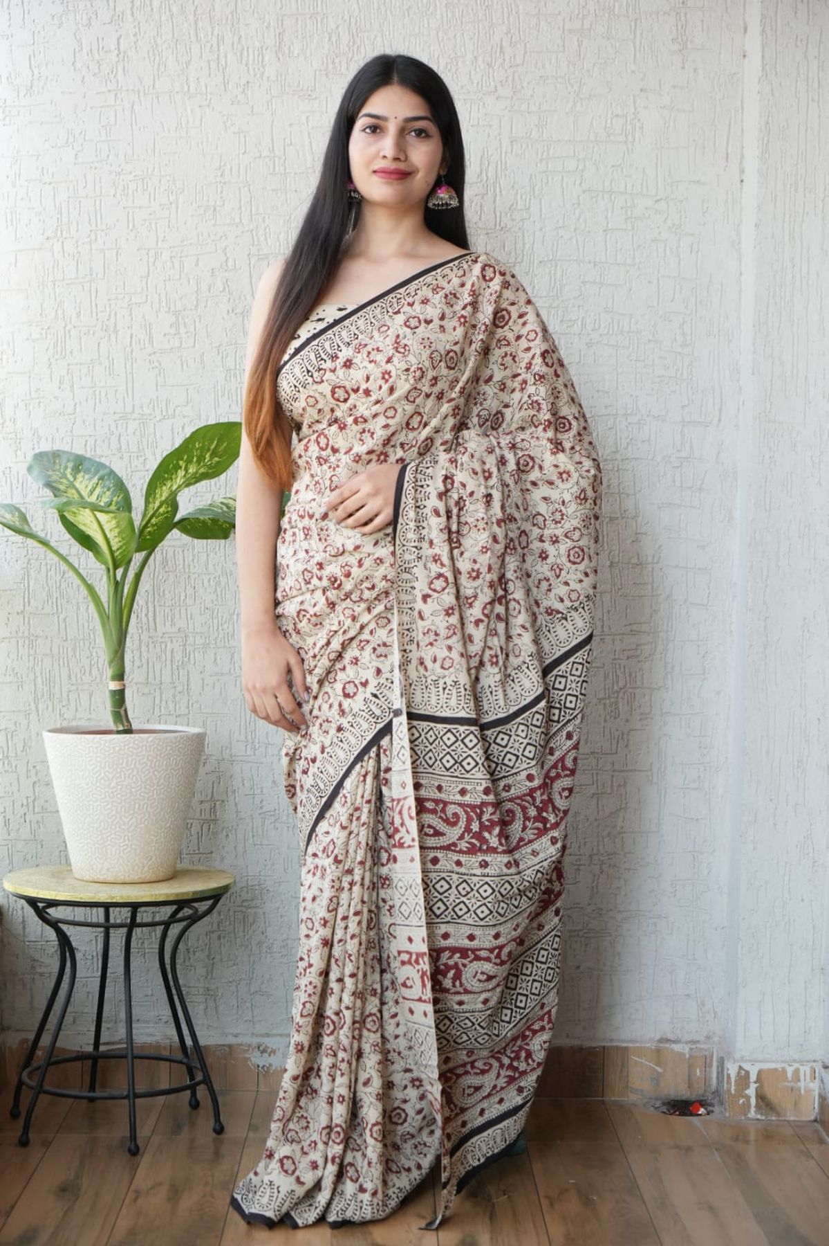 Pure Hand Block Printed Mul Cotton Saree