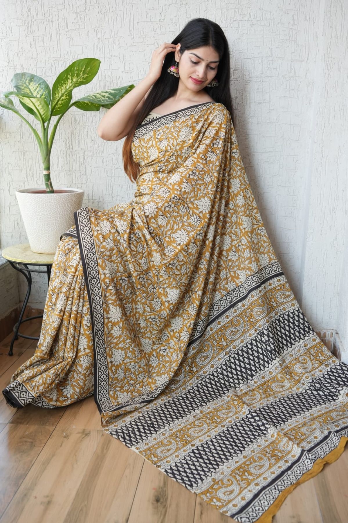 Pure Hand Block Printed Mul Cotton Saree