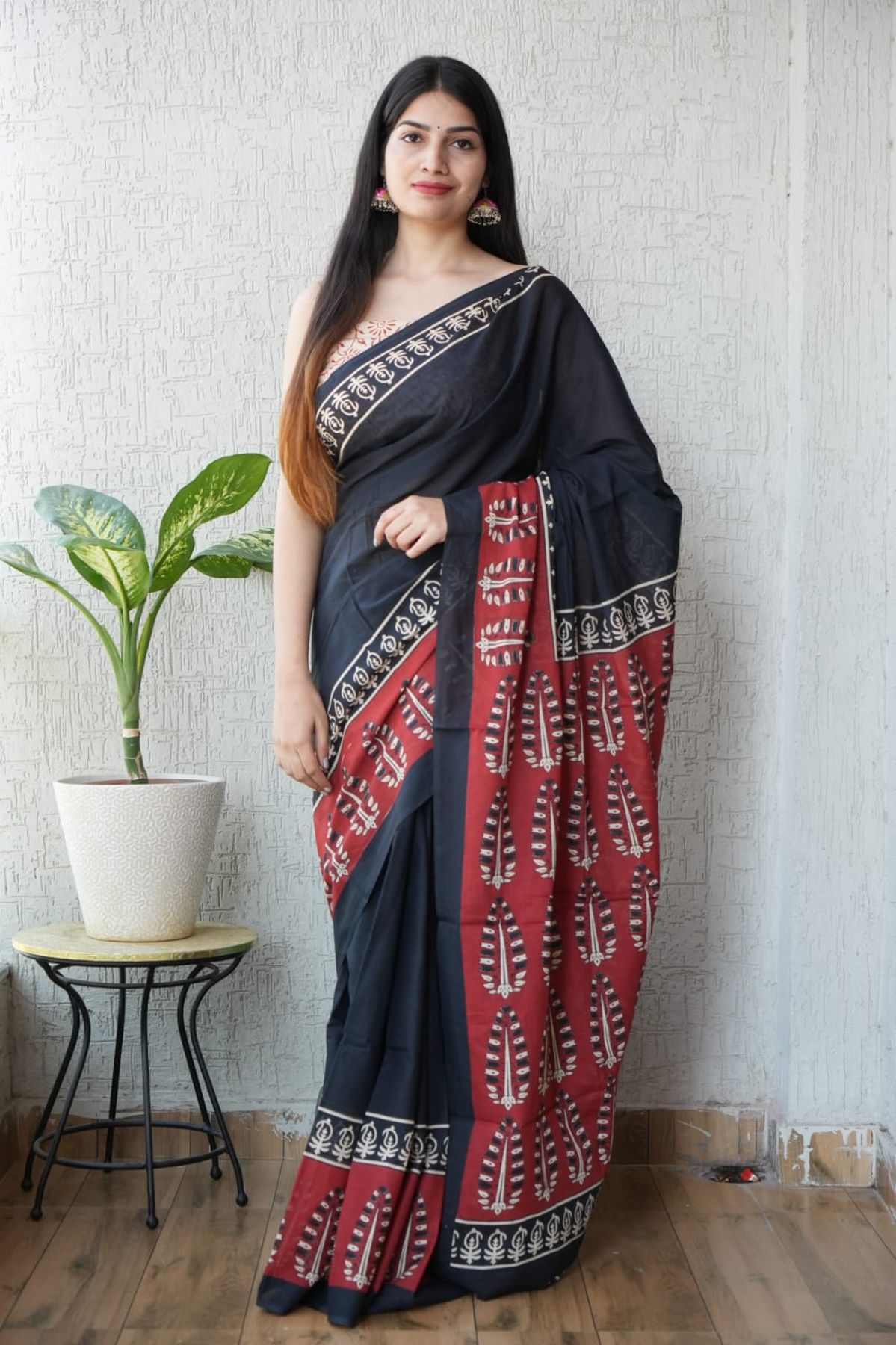 Pure Hand Block Printed Mul Cotton Saree