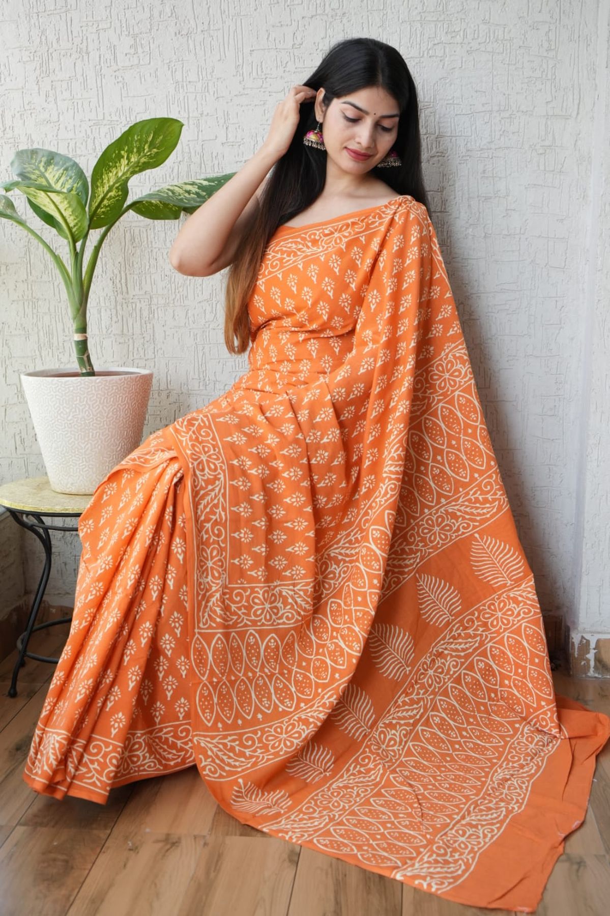 Pure Hand Block Printed Mul Cotton Saree