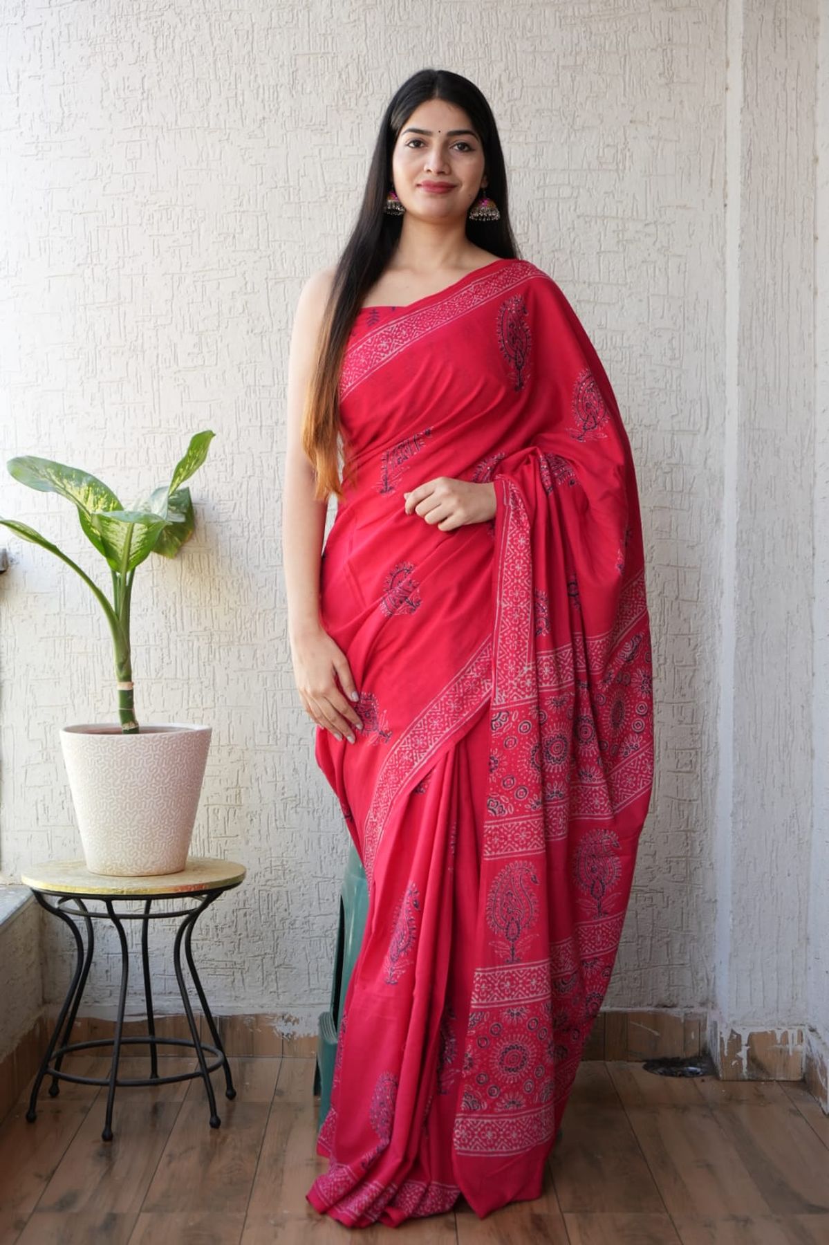 Pure Hand Block Printed Mul Cotton Saree