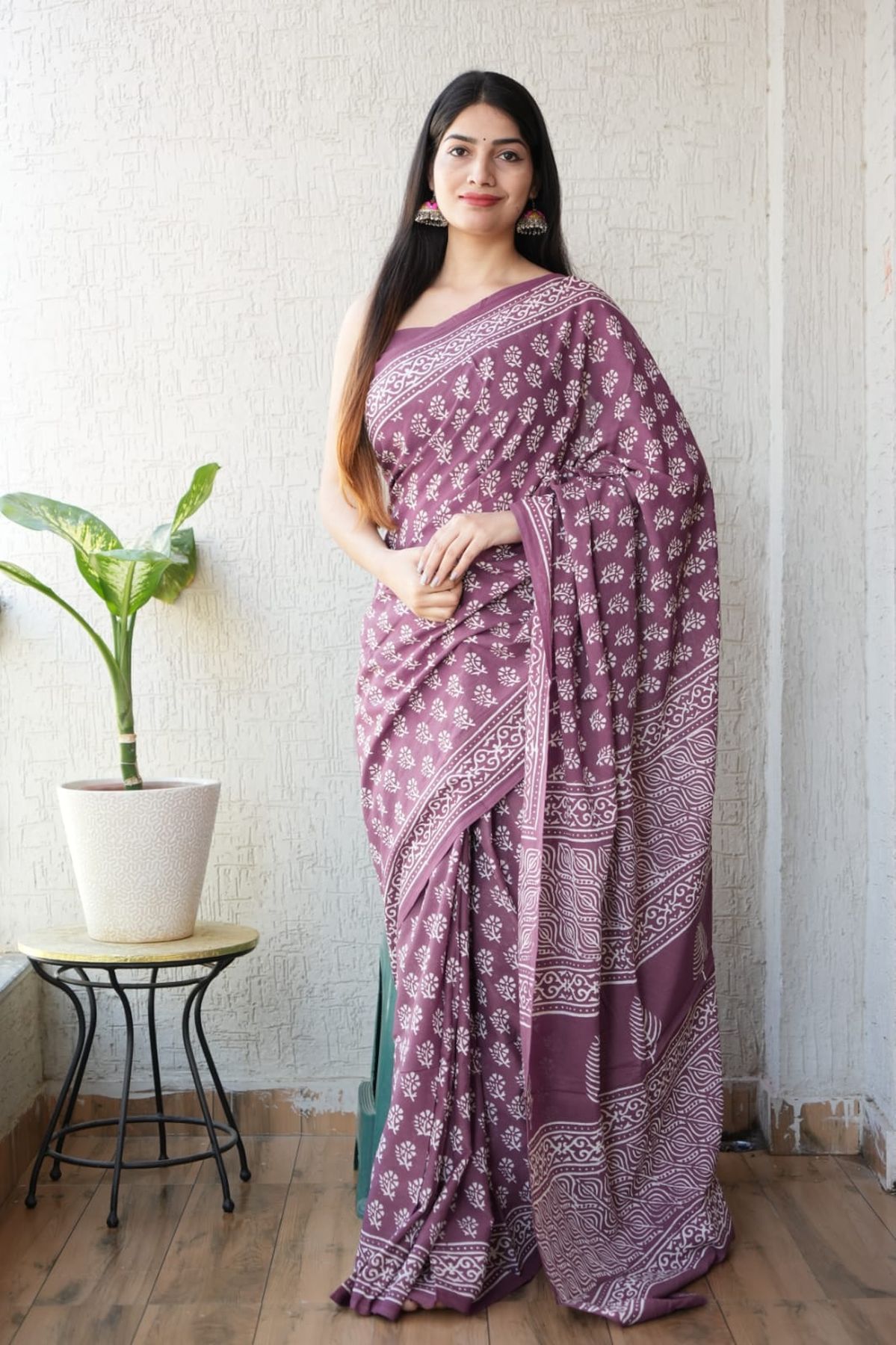 Pure Hand Block Printed Mul Cotton Saree