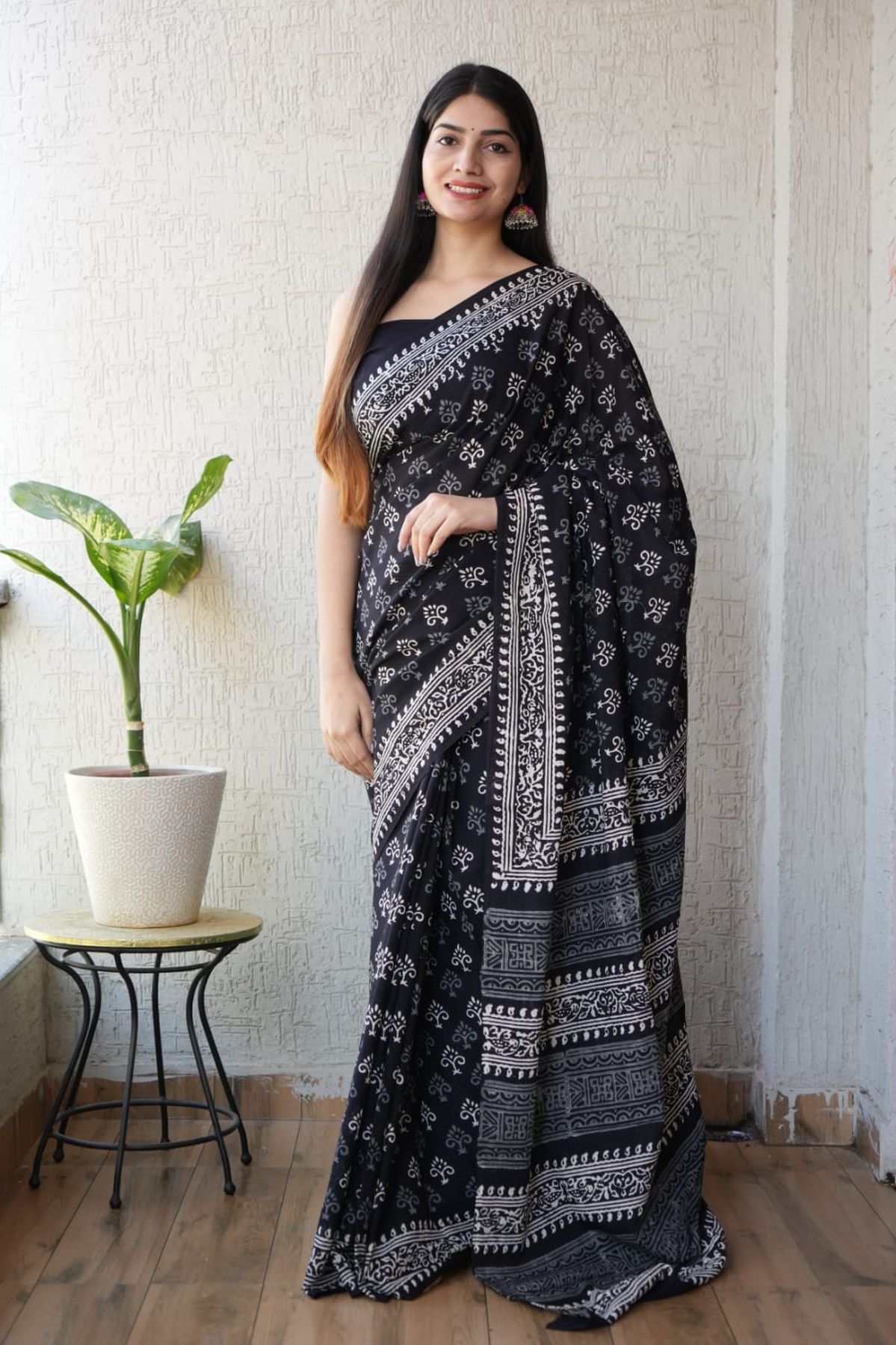 Pure Hand Block Printed Mul Cotton Saree