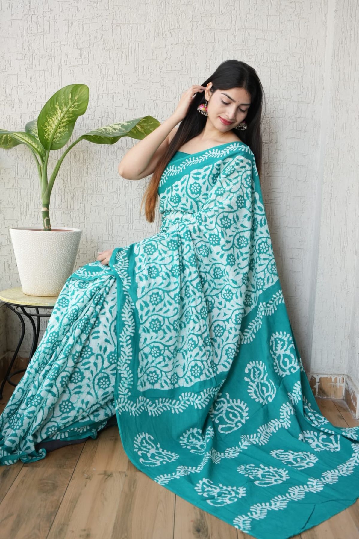 Pure Hand Block Printed Mul Cotton Saree
