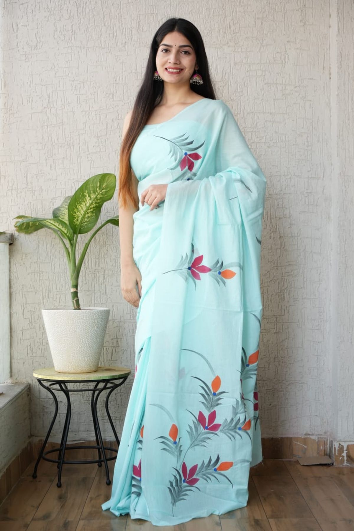 Pure Hand Block Printed Mul Cotton Saree