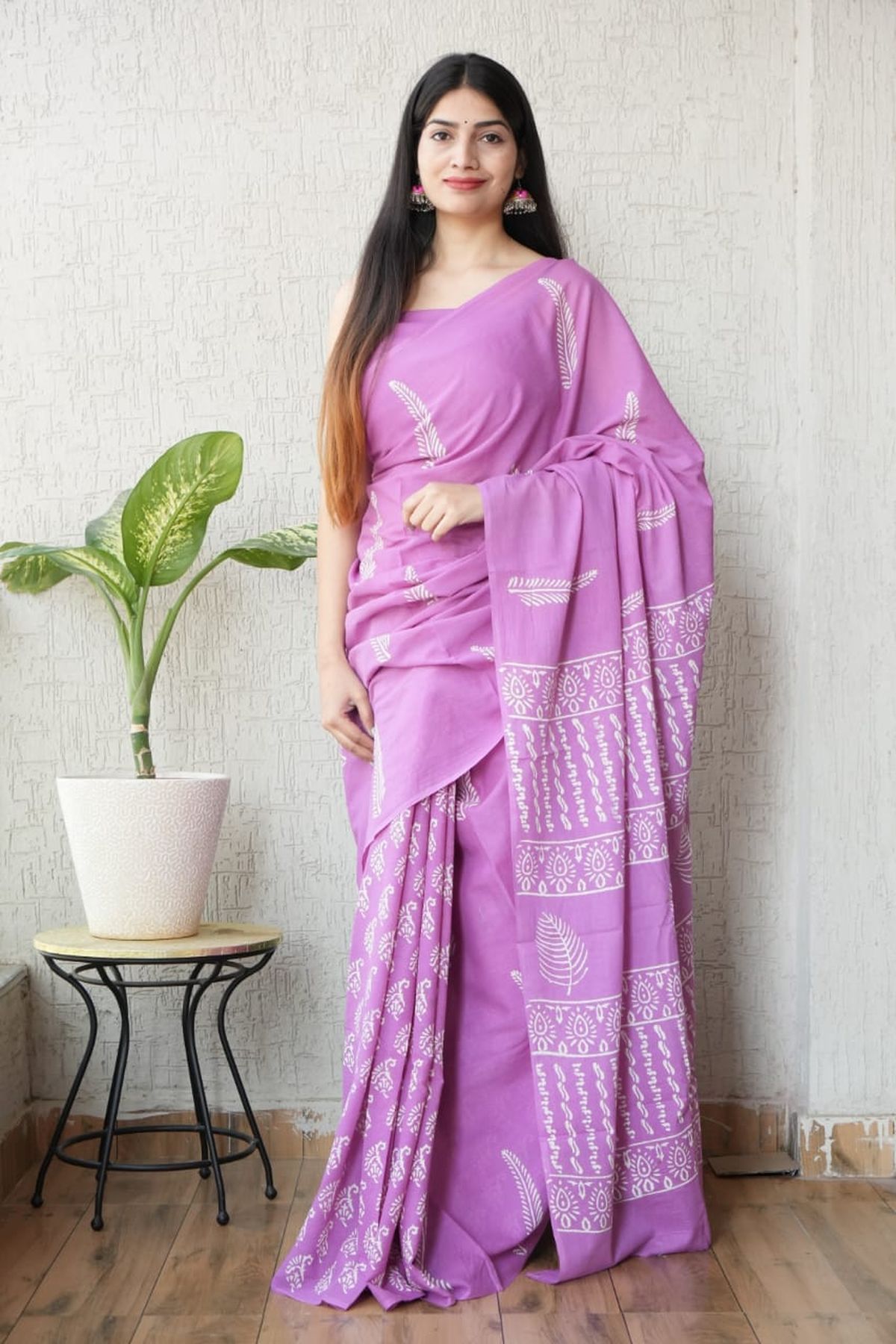 Pure Hand Block Printed Mul Cotton Saree