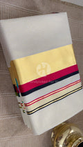 Premium Kerala Cotton Kasavu Saree with Dual Color Border