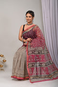 Pure Hand Block Printed Kota Doria Saree