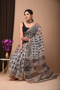 Pure Hand Block Printed Kota Doria Saree