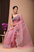 Pure Hand Block Printed Kota Doria Saree