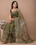 Pure Hand Block Printed Kota Doria Saree