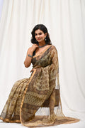 Pure Hand Block Printed Kota Doria Saree