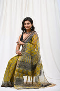 Pure Hand Block Printed Kota Doria Saree