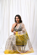 Pure Hand Block Printed Kota Doria Saree