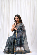 Pure Hand Block Printed Kota Doria Saree