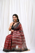 Pure Hand Block Printed Kota Doria Saree