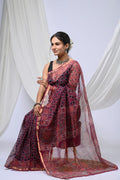 Pure Hand Block Printed Kota Doria Saree