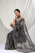 Pure Hand Block Printed Kota Doria Saree
