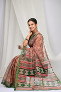 Pure Hand Block Printed Kota Doria Saree