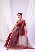 Pure Hand Block Printed Kota Doria Saree