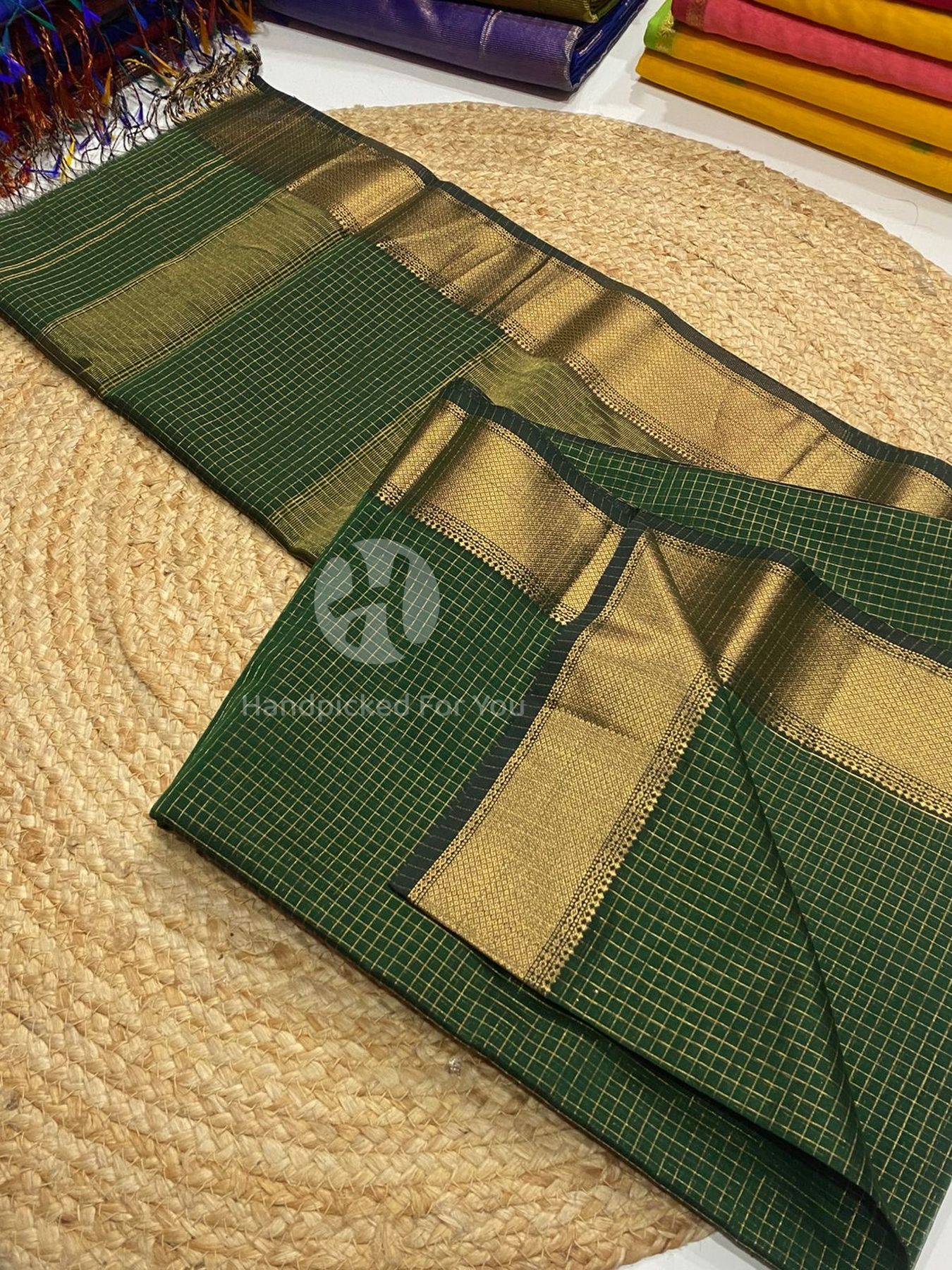 Maheshwari Silk Handloom Checks Saree