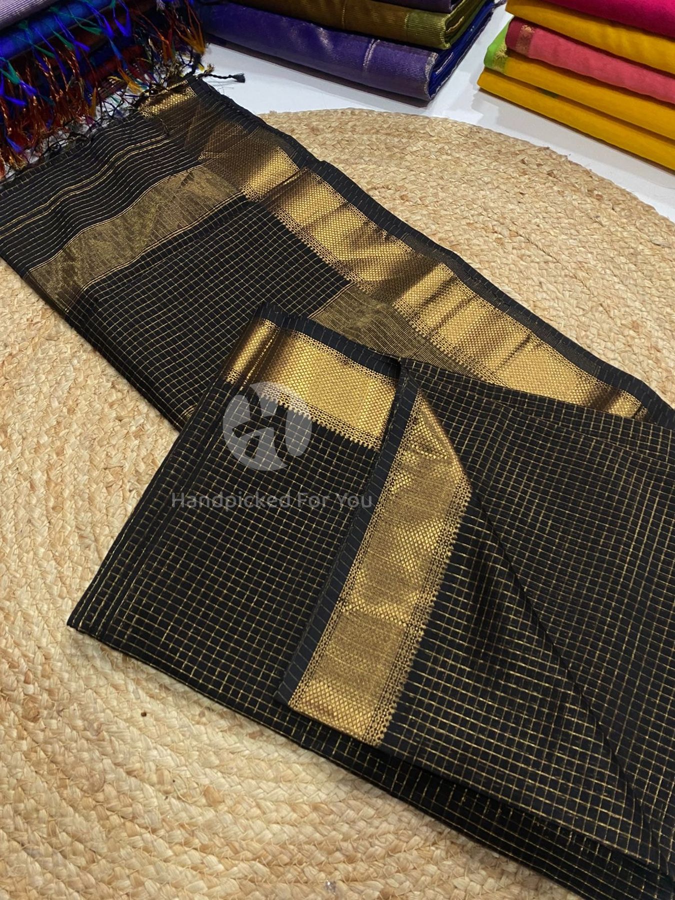 Maheshwari Silk Handloom Checks Saree