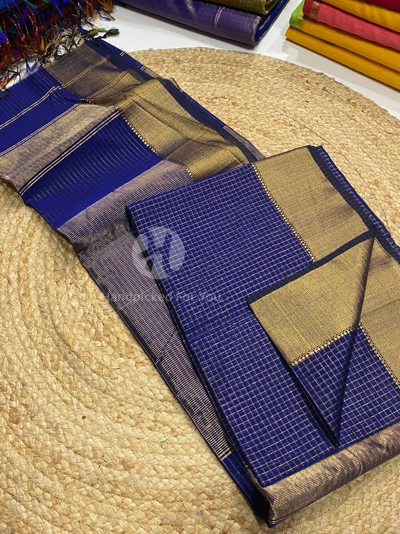 Maheshwari Silk Handloom Checks Saree