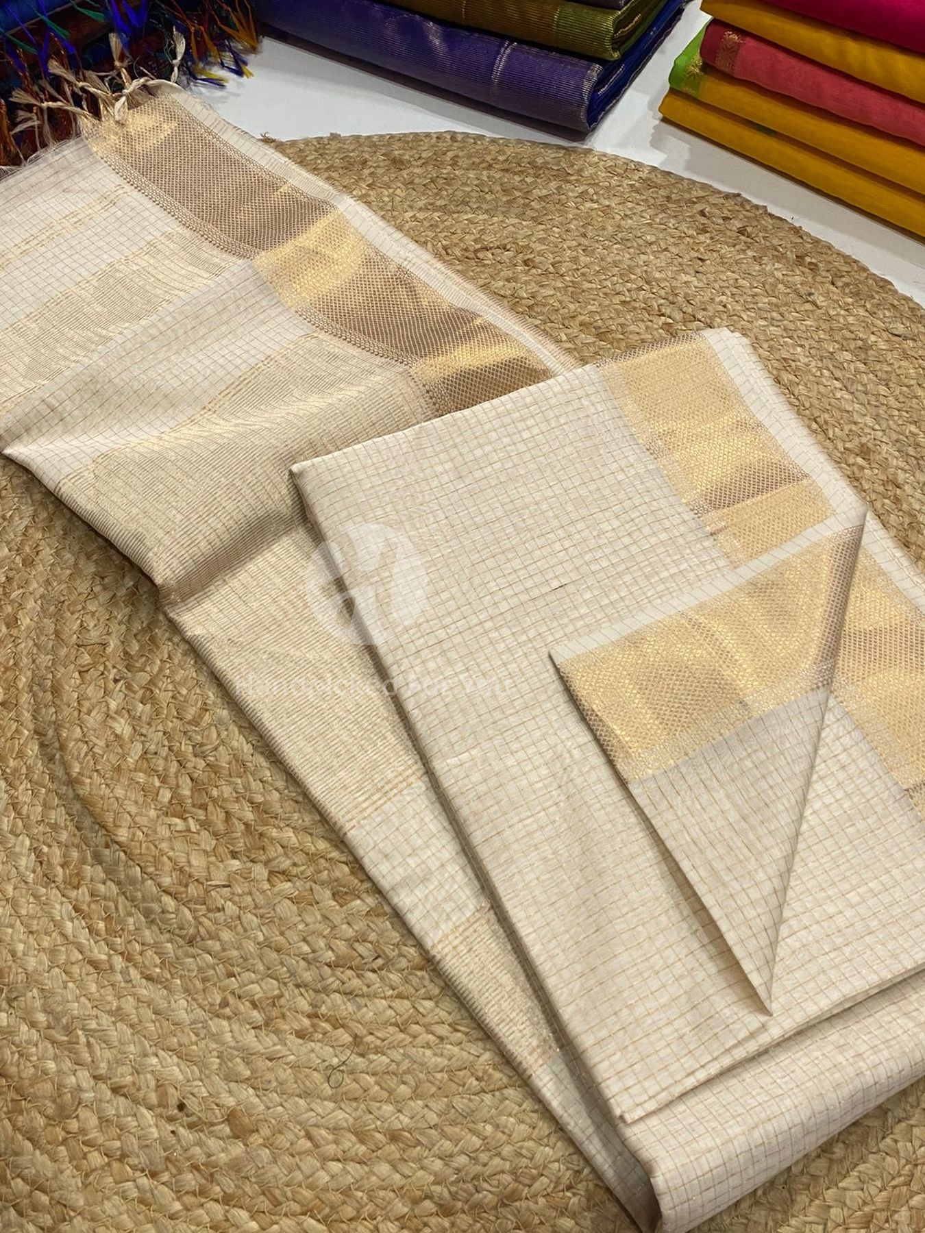 Maheshwari Silk Handloom Checks Saree