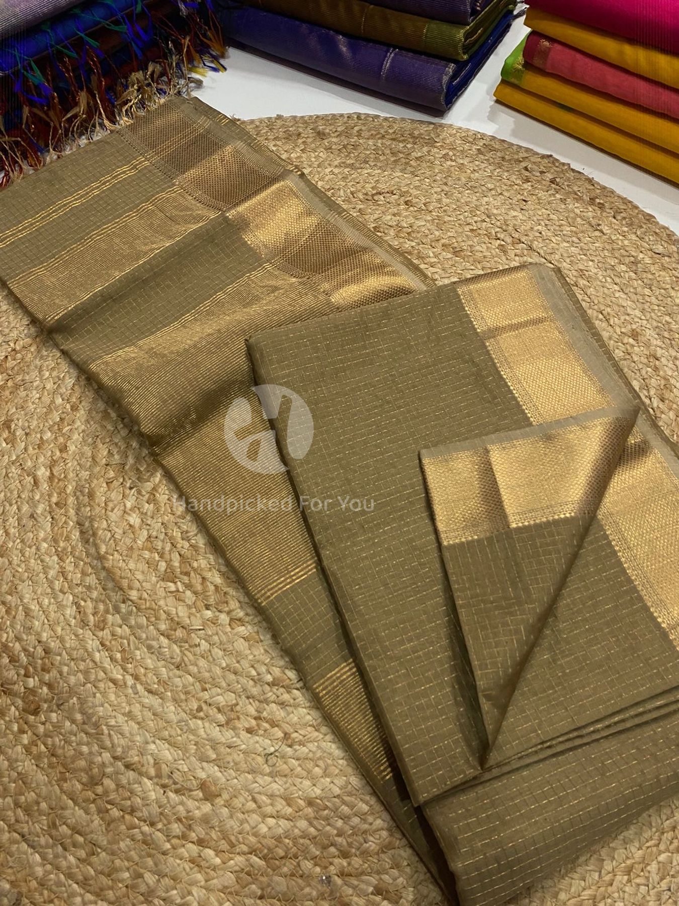 Maheshwari Silk Handloom Checks Saree