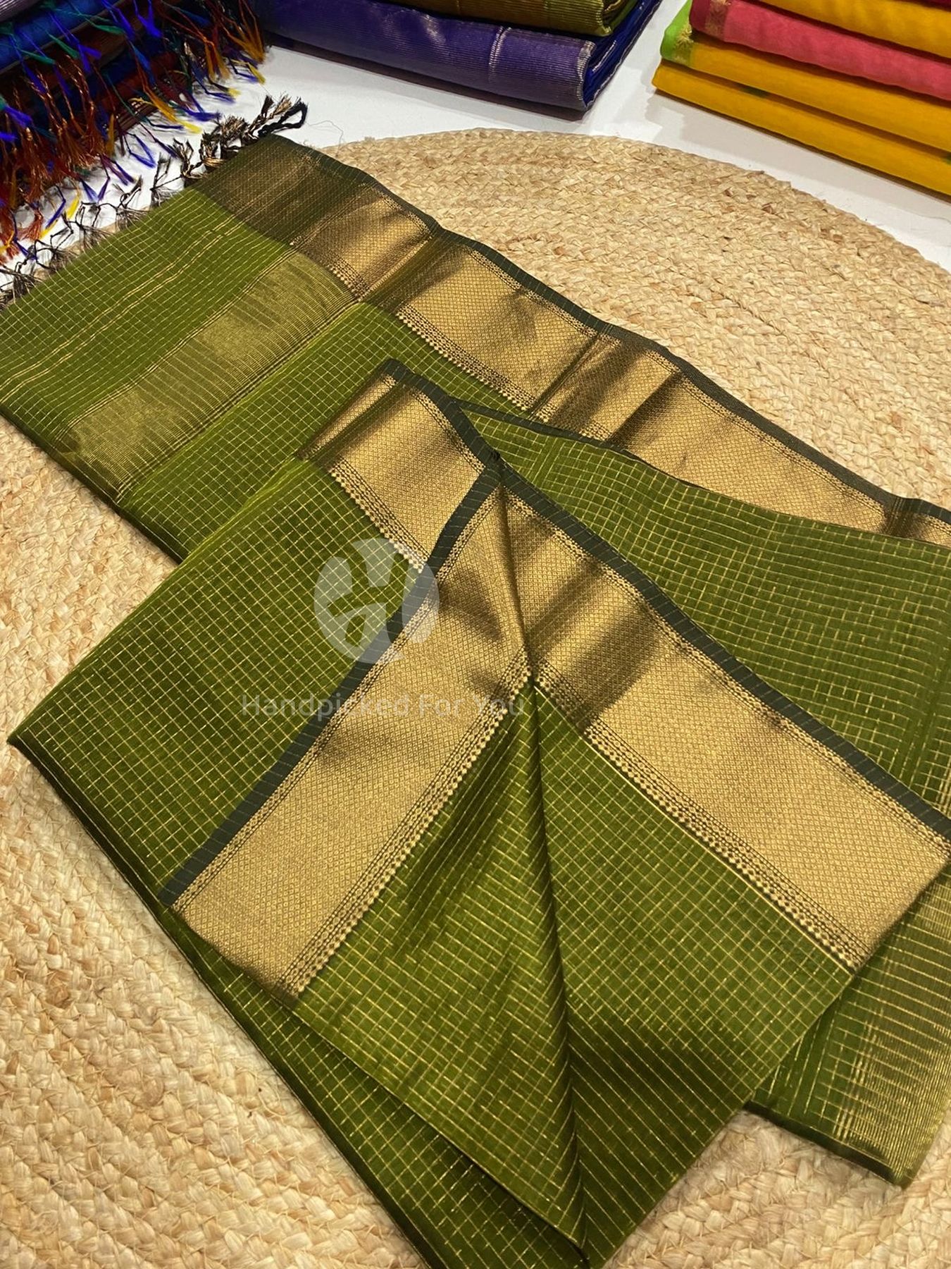 Maheshwari Silk Handloom Checks Saree
