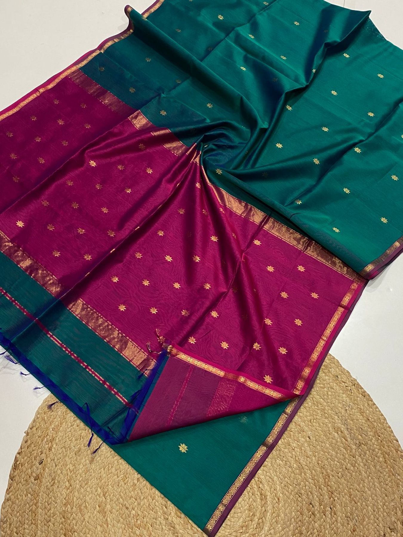 Pure Handloom Maheshwari Silk Saree  | Taara