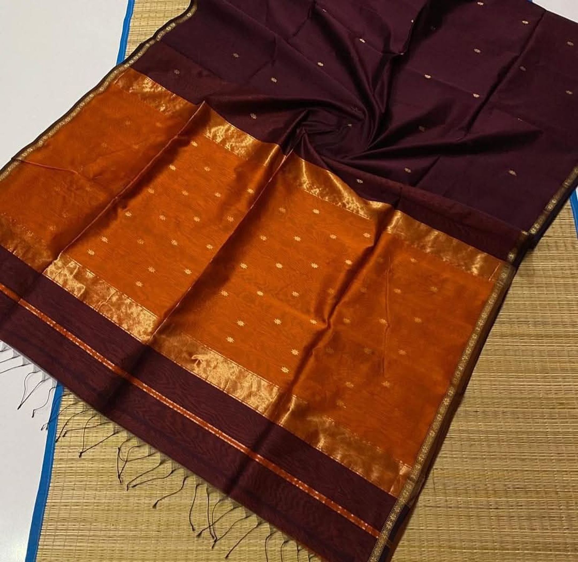 Pure Handloom Maheshwari Silk Saree  | Taara
