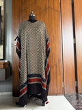 Pure handblock Modal Silk Ajrakh kaftan dress 2001