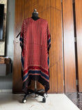 Pure handblock Modal Silk Ajrakh kaftan dress 2002