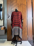 Pure handblock Modal Silk Ajrakh kaftan dress 2003