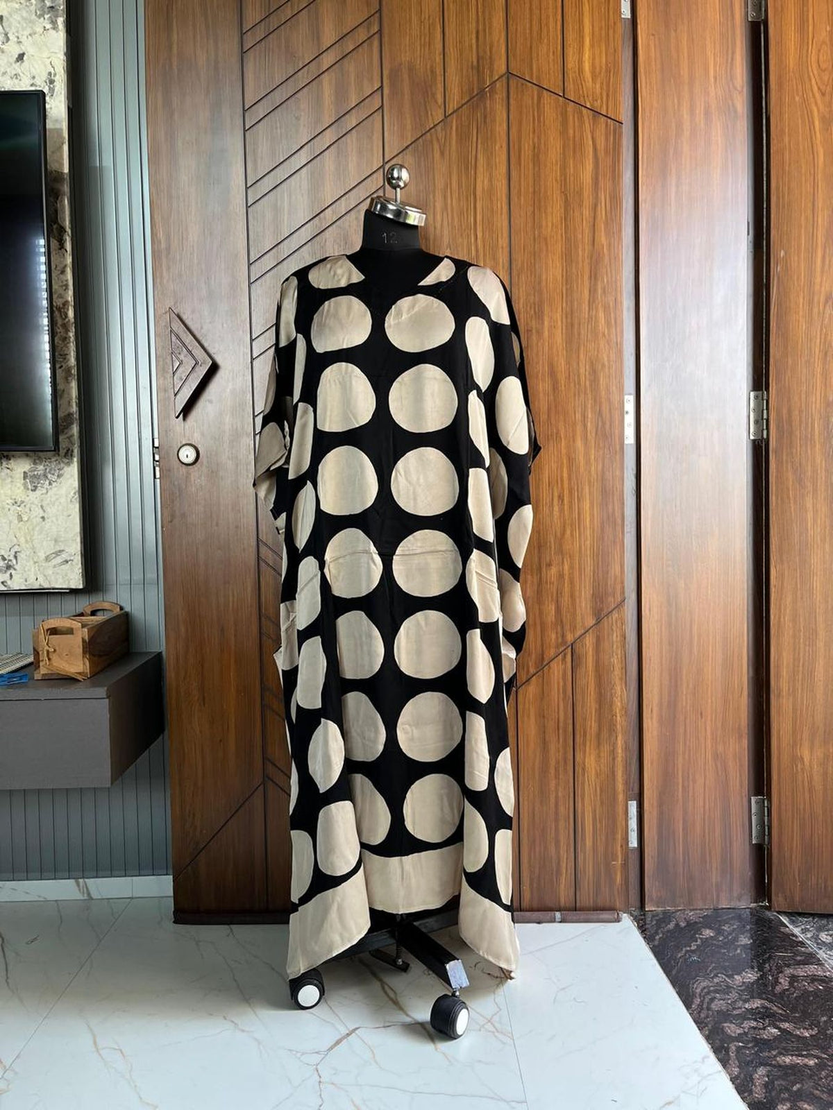 Pure handblock Modal Silk Ajrakh kaftan dress 2005