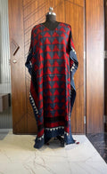 Pure handblock Modal Silk Ajrakh kaftan dress 2008