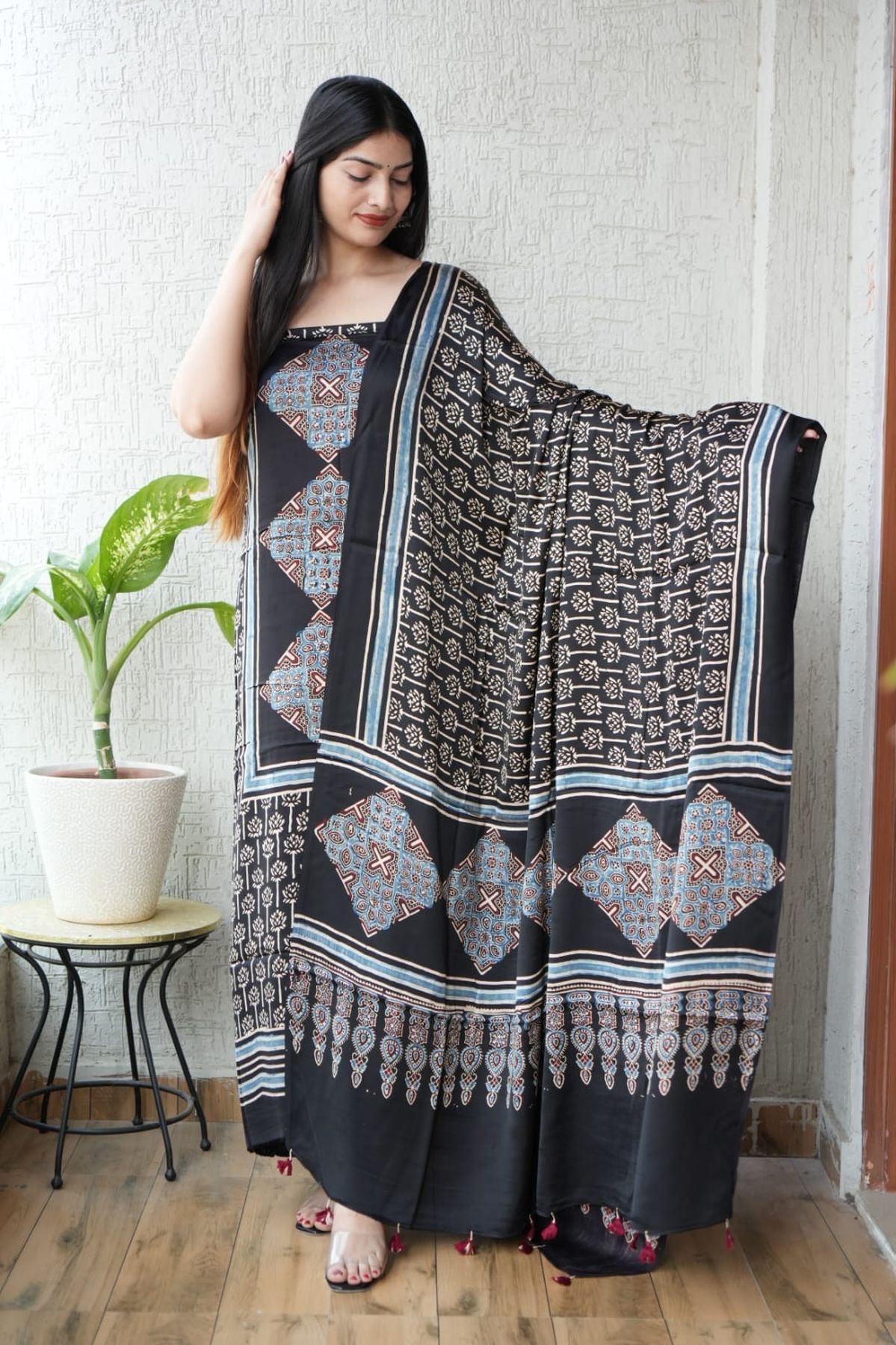 Pure Ajrakh Modal Silk Salwar