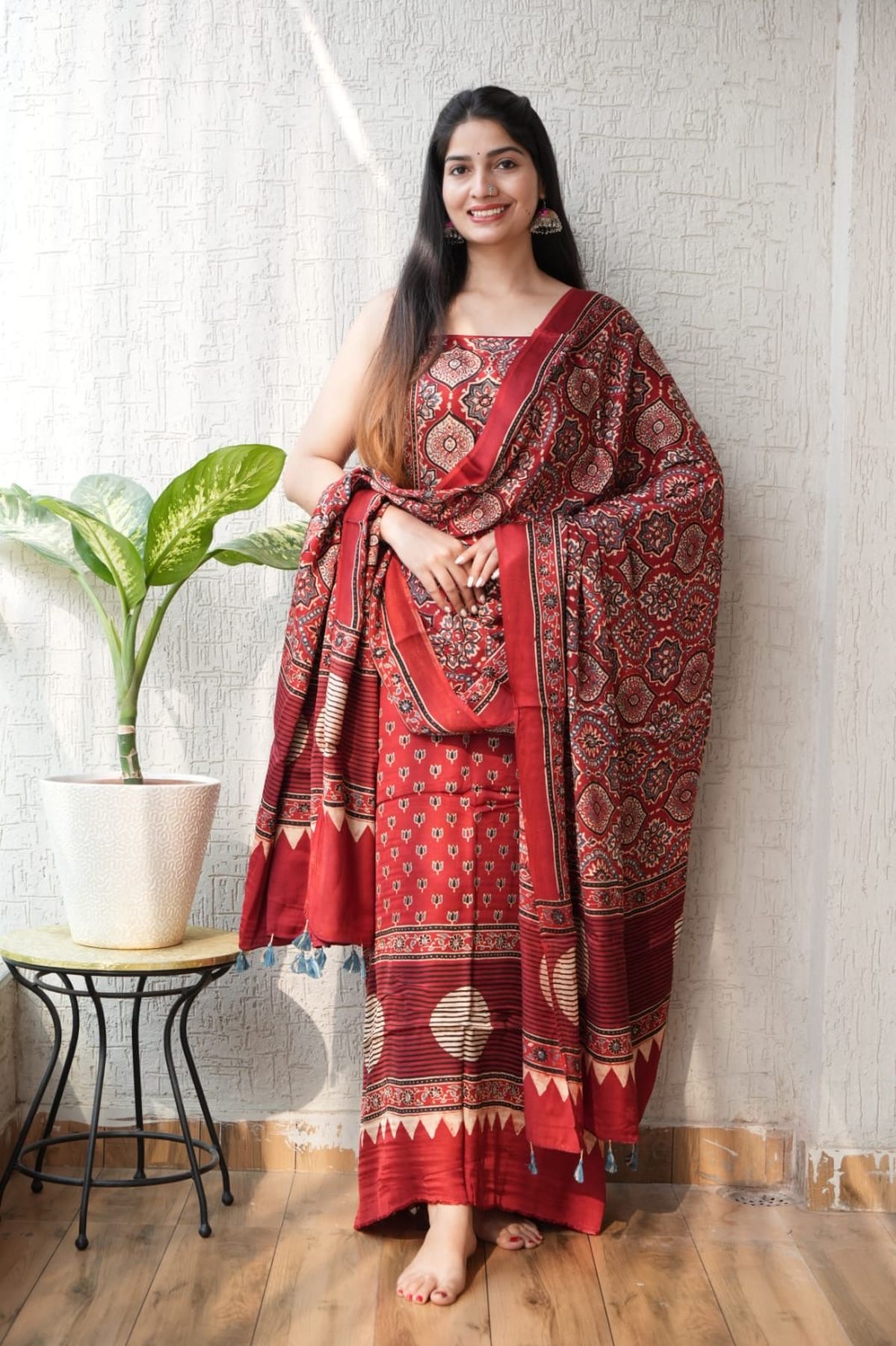 Pure Ajrakh Modal Silk Salwar