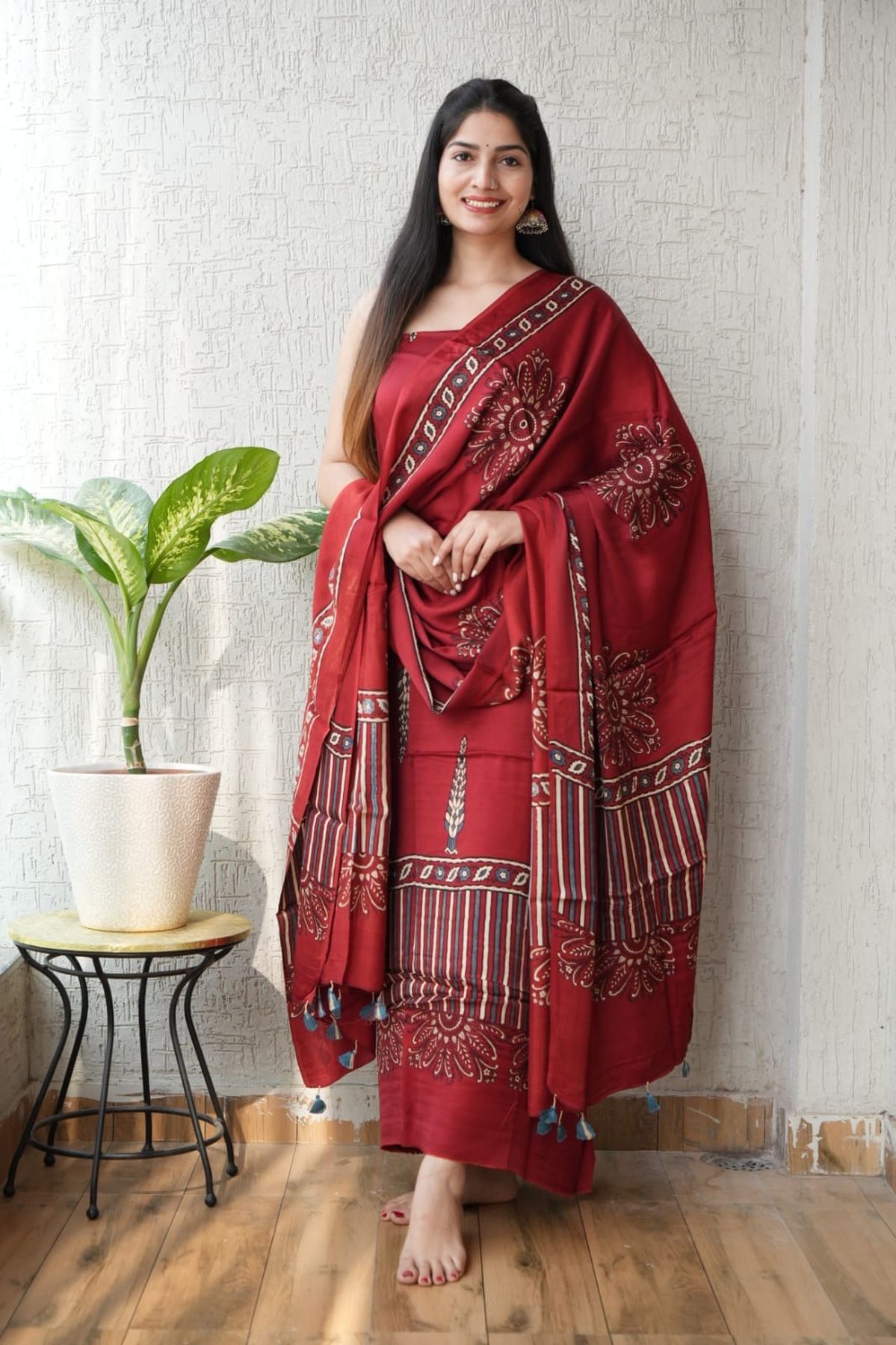 Pure Ajrakh Modal Silk Salwar