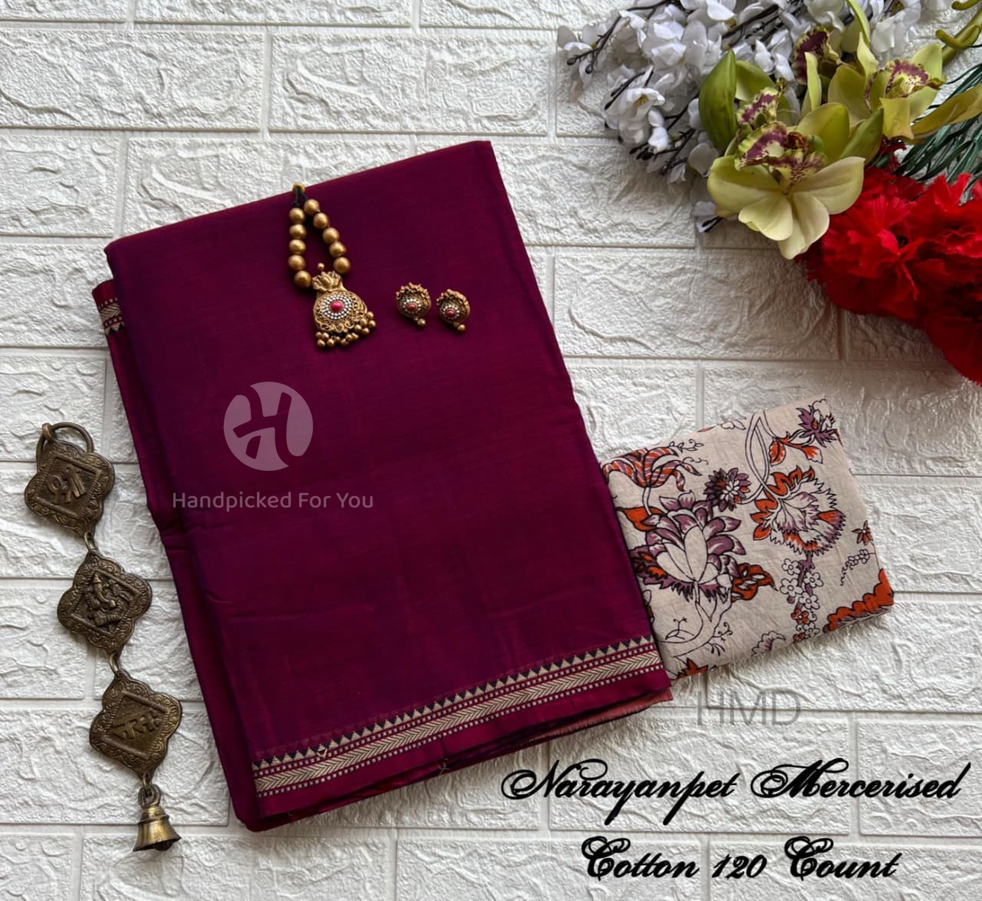 Narayanapet Mercerised Cotton Handloom Saree