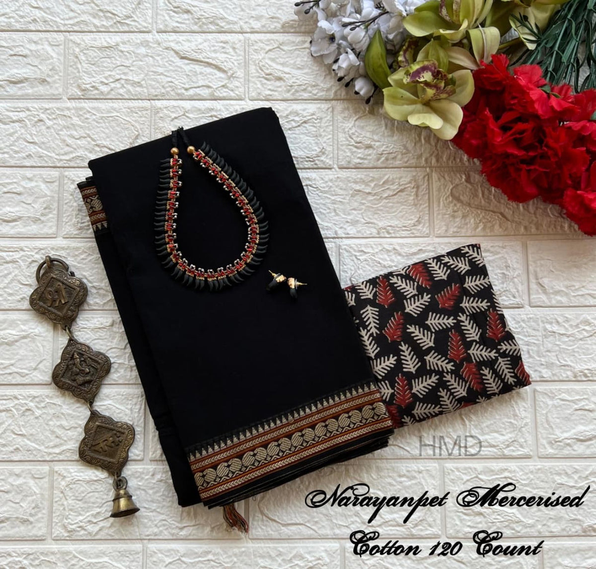 Narayanapet mercerised cotton handloom saree 001