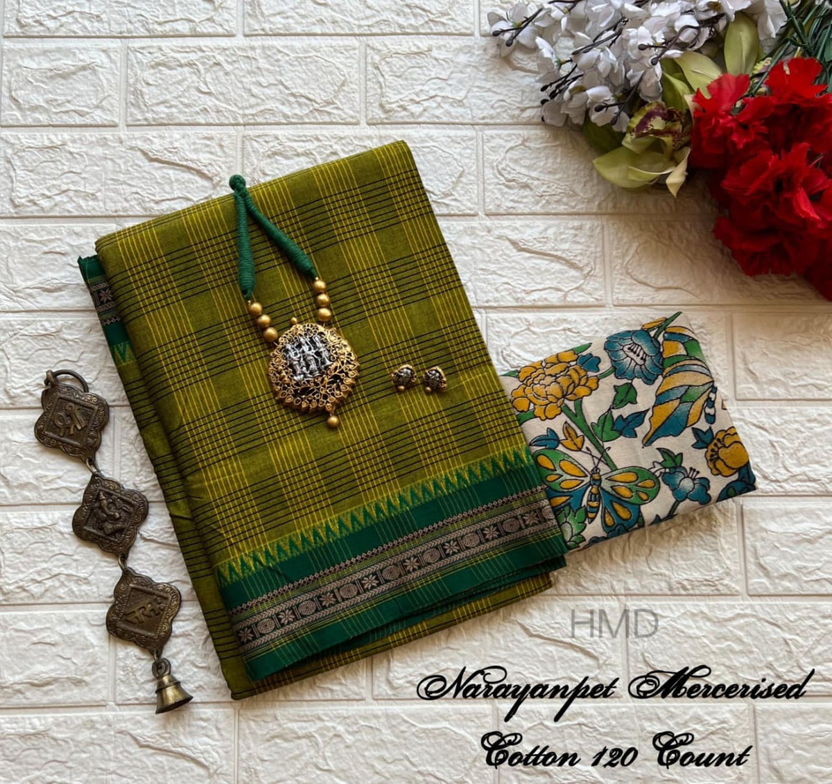 Narayanapet mercerised cotton handloom saree 008
