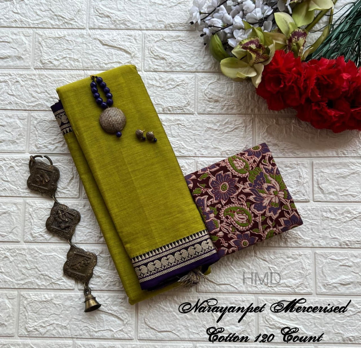 Narayanapet mercerised cotton handloom saree 009