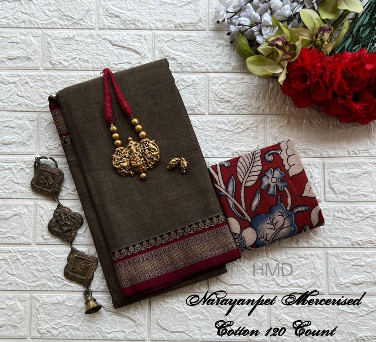 Narayanapet mercerised cotton handloom saree 013