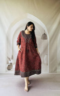 Ajrakh Hand Block Printed Cotton Dress