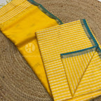 Yellow Maheshwari Silk Handloom Saree with Zari Border